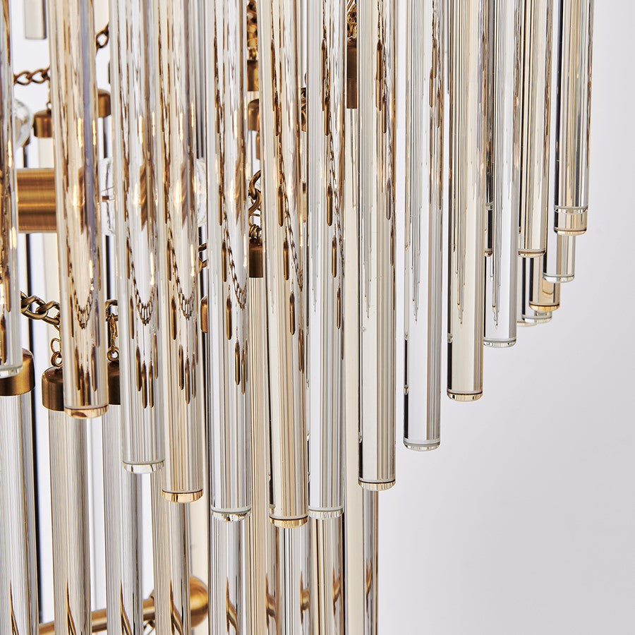 Kalco Lighting Adorn 40 Light Chandelier, Vintage Brass