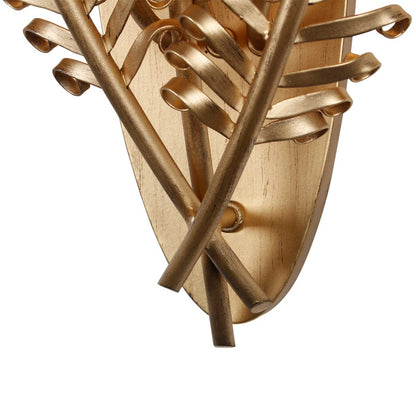 Kalco Lighting Fern 3 Light Wall Sconce, Modern Gold