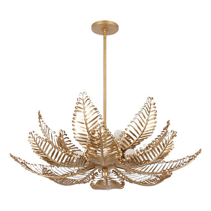 Kalco Lighting Fern 14 Light Chandelier, Modern Gold