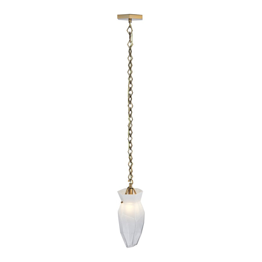 Kalco Lighting Bolsa 1 Light 16" Pendant, Winter Brass