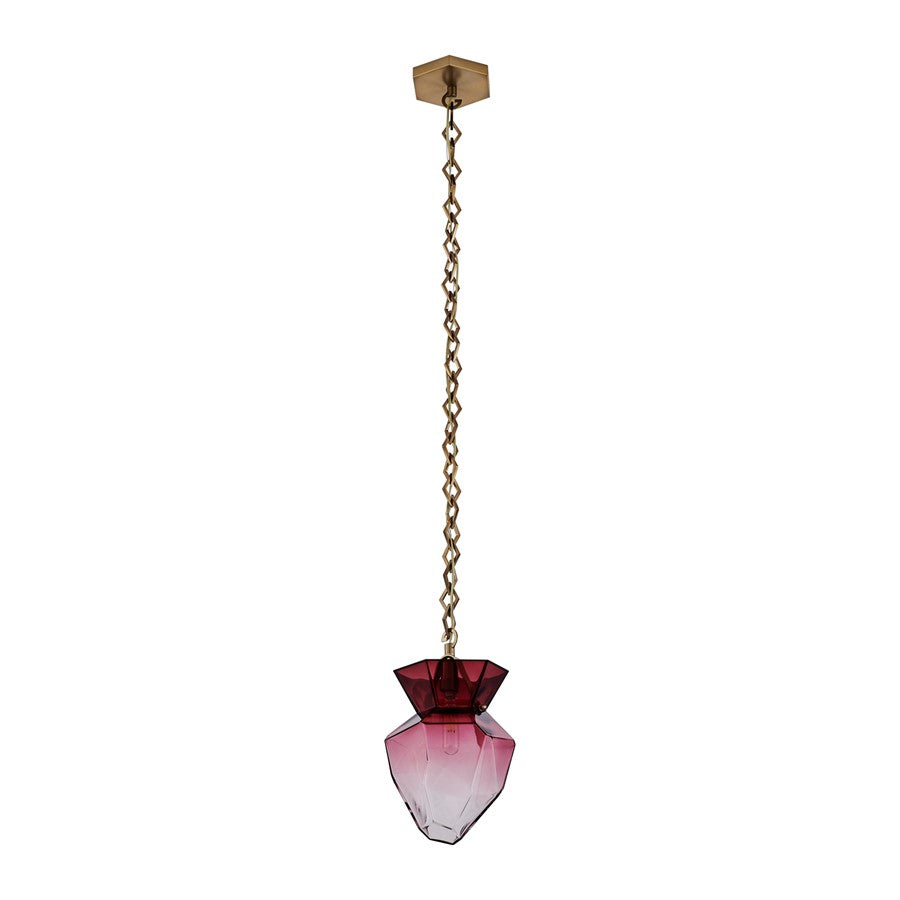 Kalco Lighting Bolsa 1 Light 8" Pendant, Winter Brass