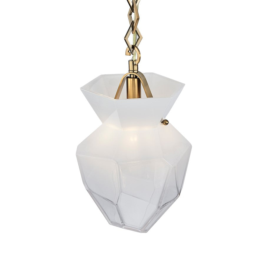 Kalco Lighting Bolsa 1 Light 13" Pendant, Winter Brass