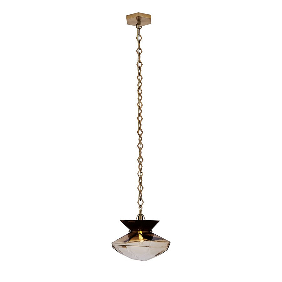 Kalco Lighting Bolsa 1 Light 12" Pendant, Winter Brass - 528313WB