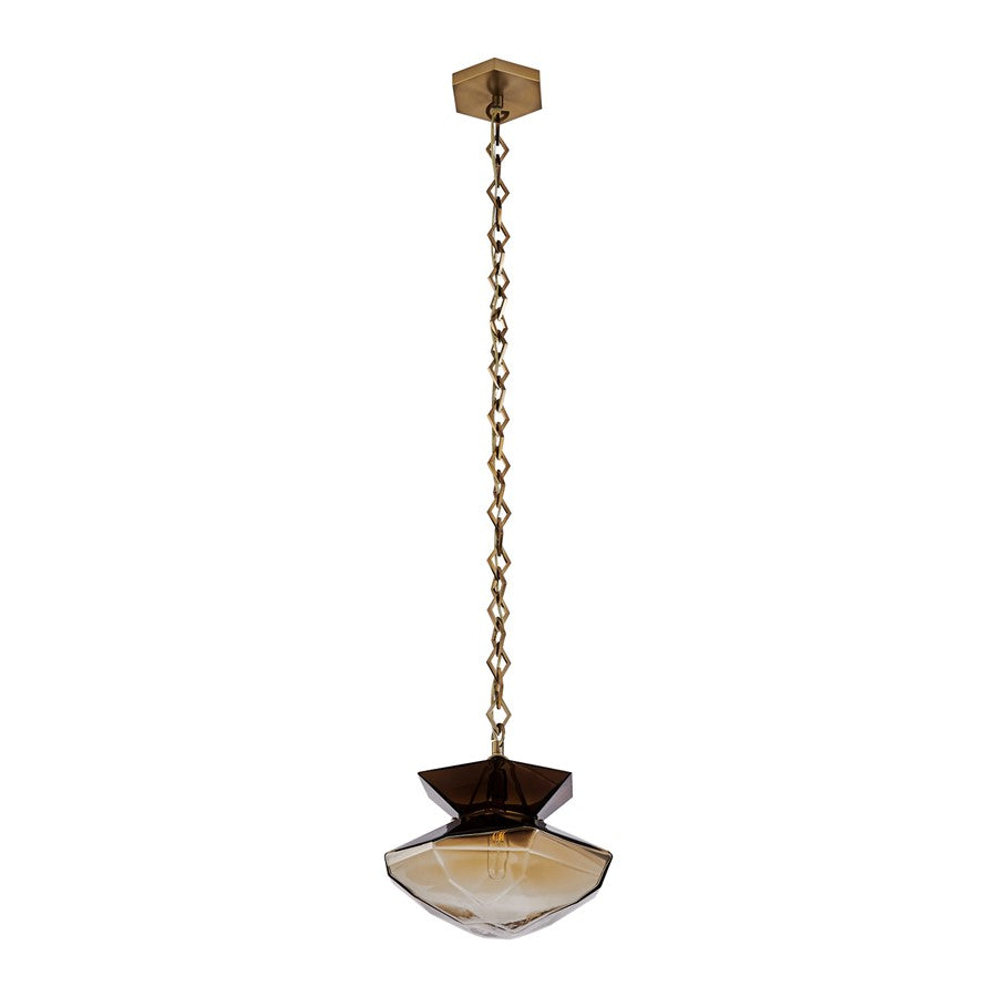 Kalco Lighting Bolsa 1 Light 12" Pendant, Winter Brass