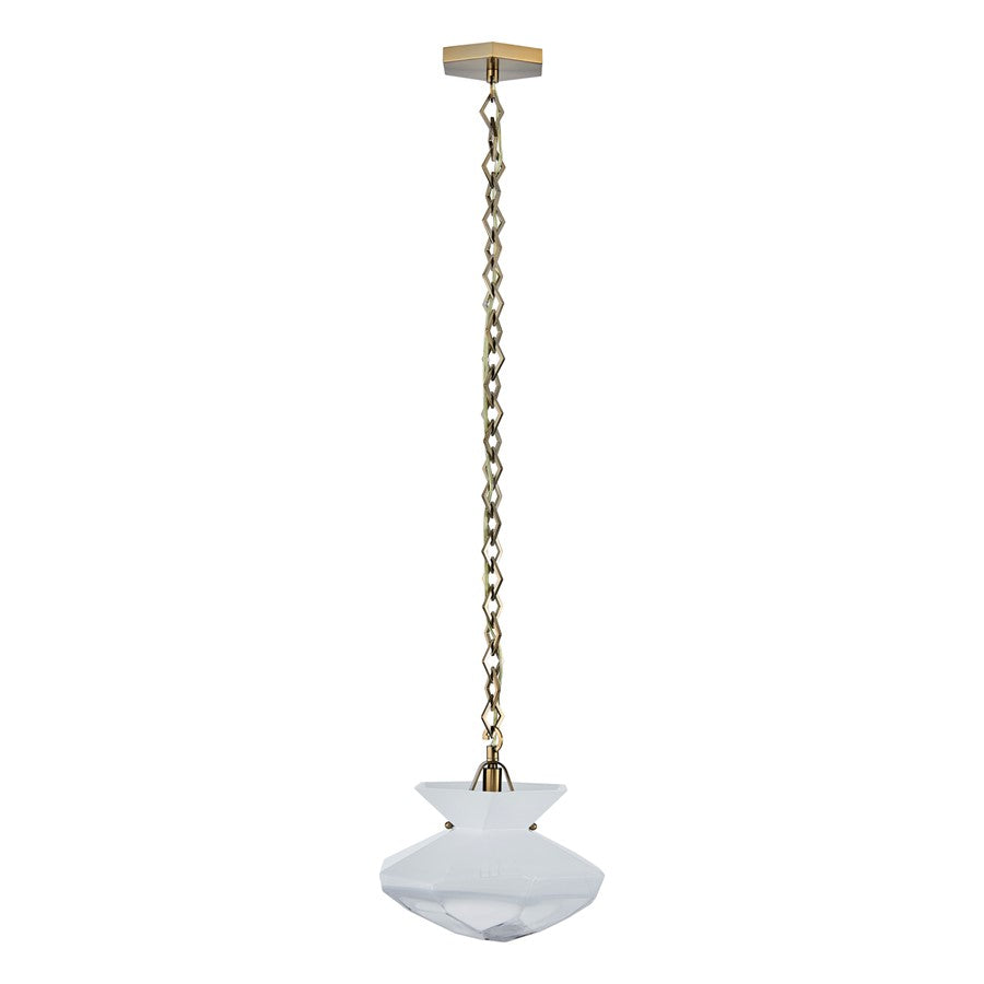 Kalco Lighting Bolsa 1 Light 11" Pendant, Winter Brass