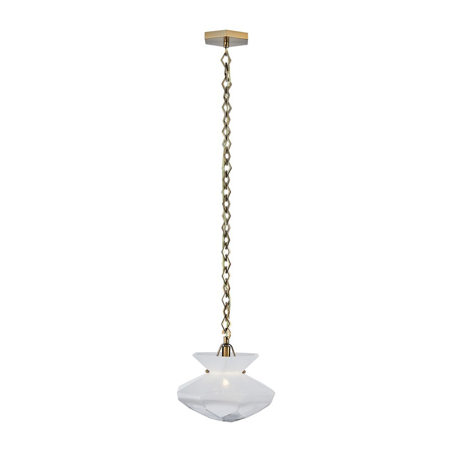 Kalco Lighting Bolsa 1 Light 11" Pendant, Winter Brass