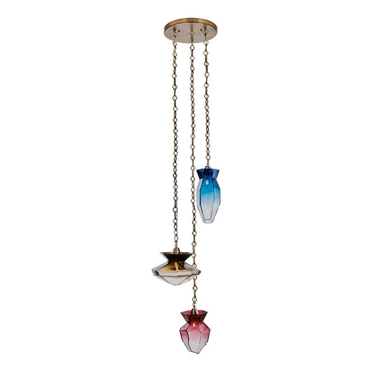 Kalco Lighting Bolsa 3 Light 21" Chandelier, Winter Brass - 528351WB