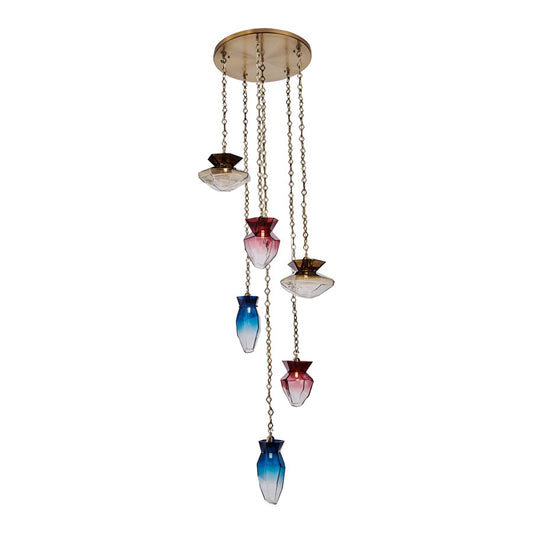 Kalco Lighting Bolsa 6 Light 38" Chandelier, Winter Brass - 528352WBWT