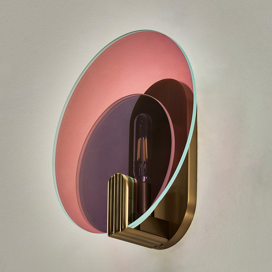 Kalco Lighting Optics 1 Light Wall Sconce, Winter Brass