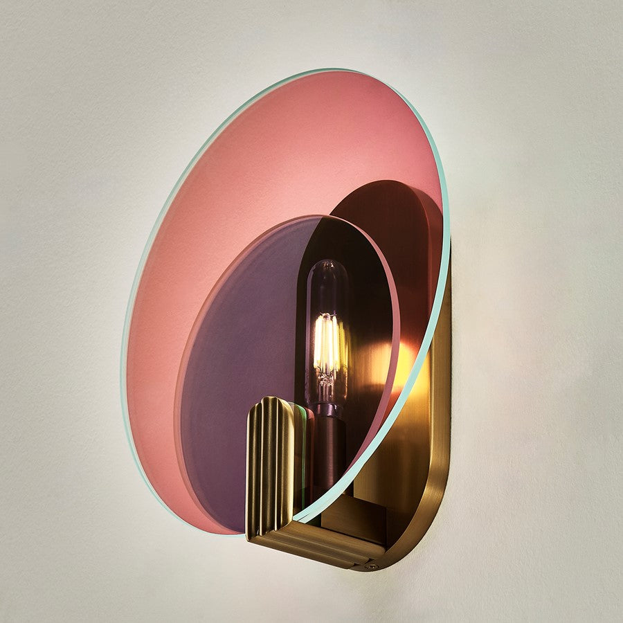 Kalco Lighting Optics 1 Light Wall Sconce, Winter Brass