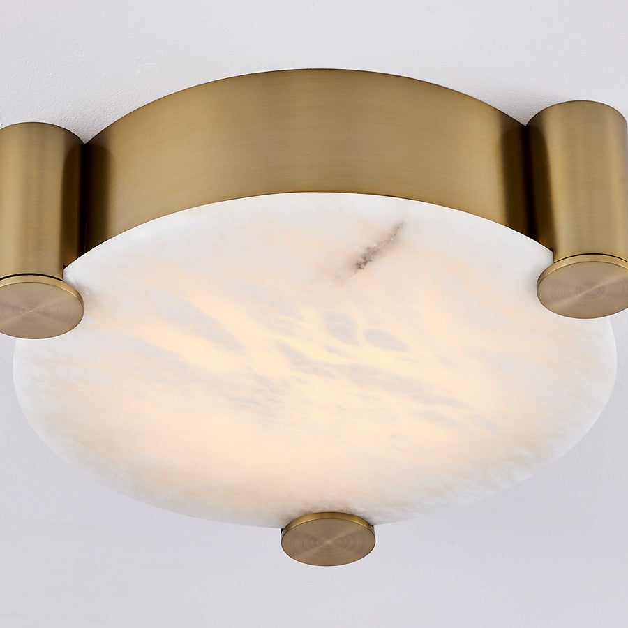 Kalco Lighting Lumba 1 Light 17" Flush Mount, Winter Brass