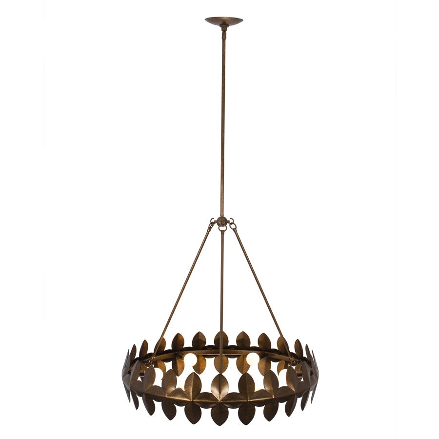 Kalco Lighting Vittoria 6 Light Chandelier, Pearlized Antique Brass - 529055PAB