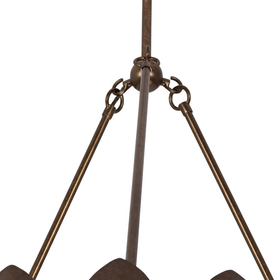 Kalco Lighting Vittoria 6 Light Chandelier, Pearlized Antique Brass