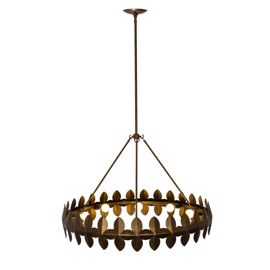 Kalco Lighting Vittoria 9 Light Chandelier, Pearlized Antique Brass - 529056PAB