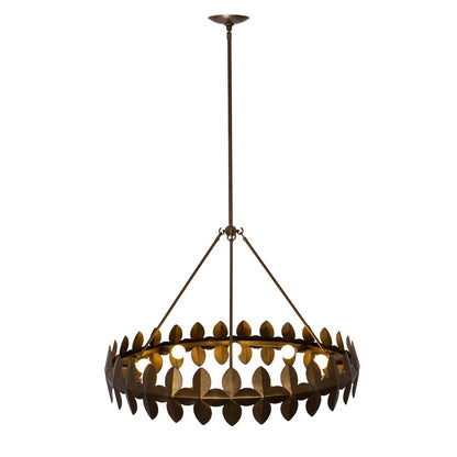 Kalco Lighting Vittoria 9 Light Chandelier, Pearlized Antique Brass - 529056PAB