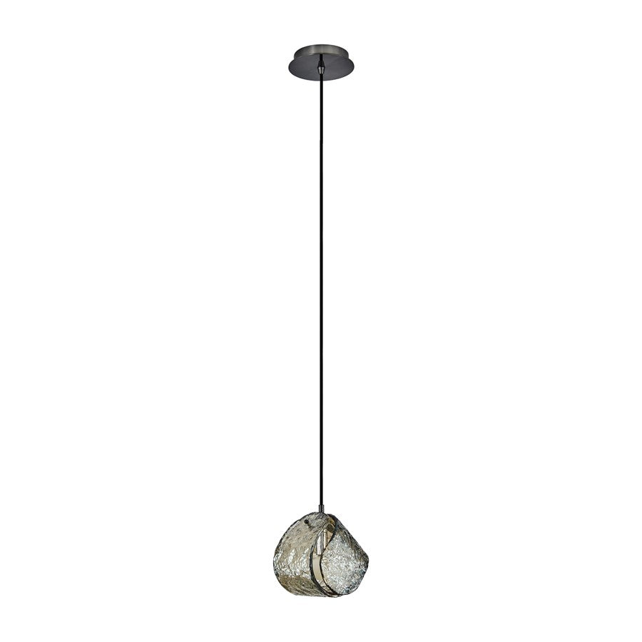 Kalco Lighting Pallina 1 Light Pendant, Satin Black Nickel