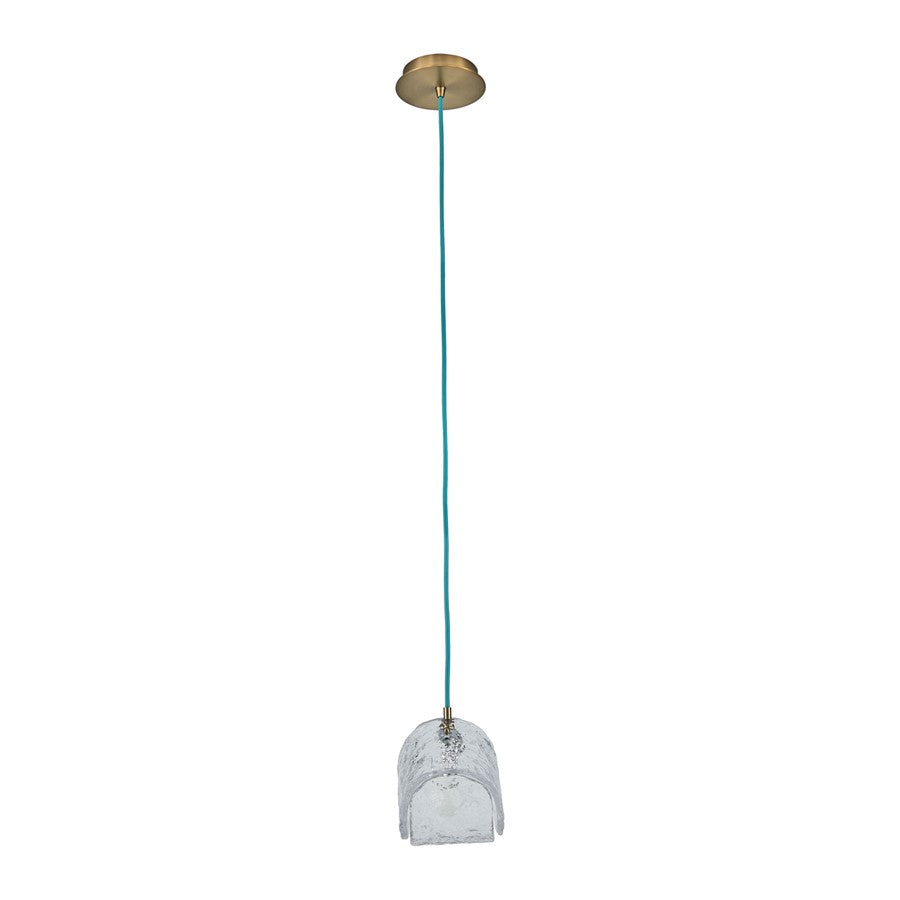 Kalco Lighting Pallina 1 Light 7.5" Pendant, Winter Brass