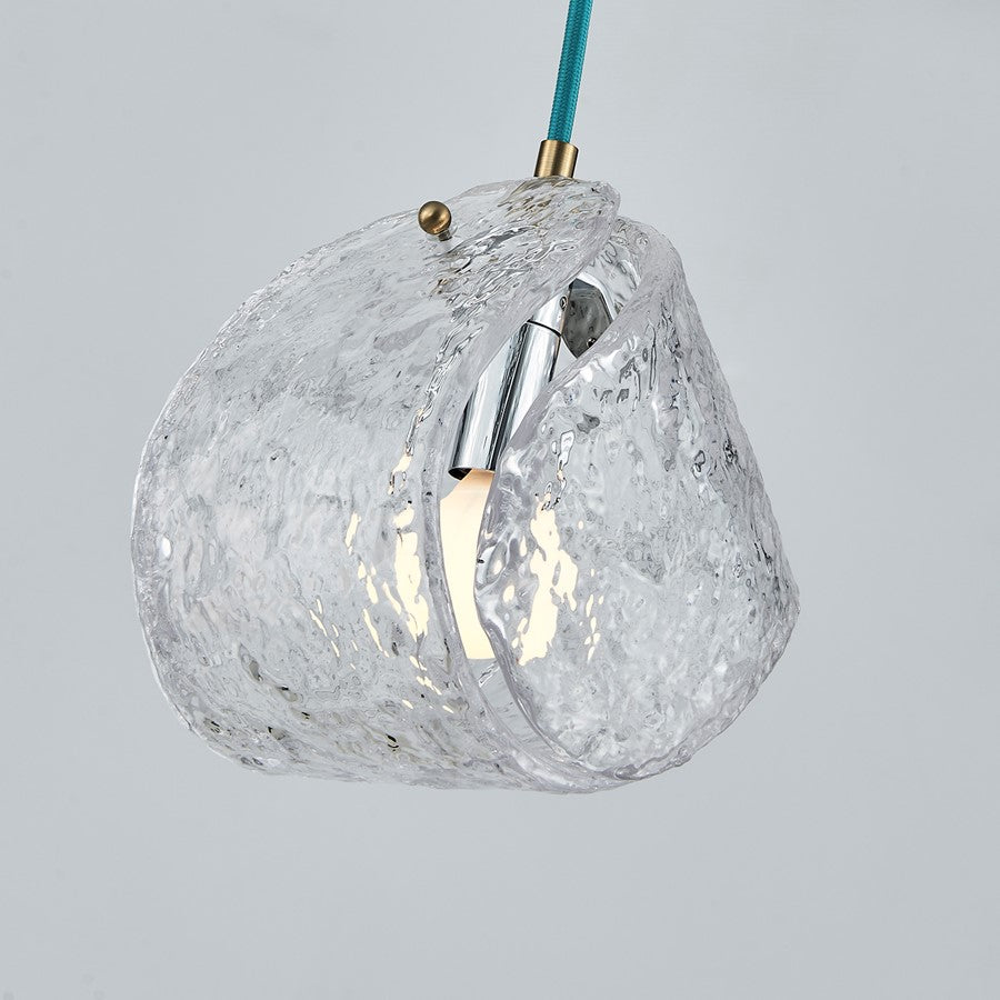 Kalco Lighting Pallina 1 Light 7.5" Pendant, Winter Brass