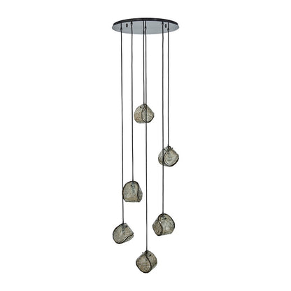 Kalco Lighting Pallina 6 Light Chandelier, Satin Black Nickel