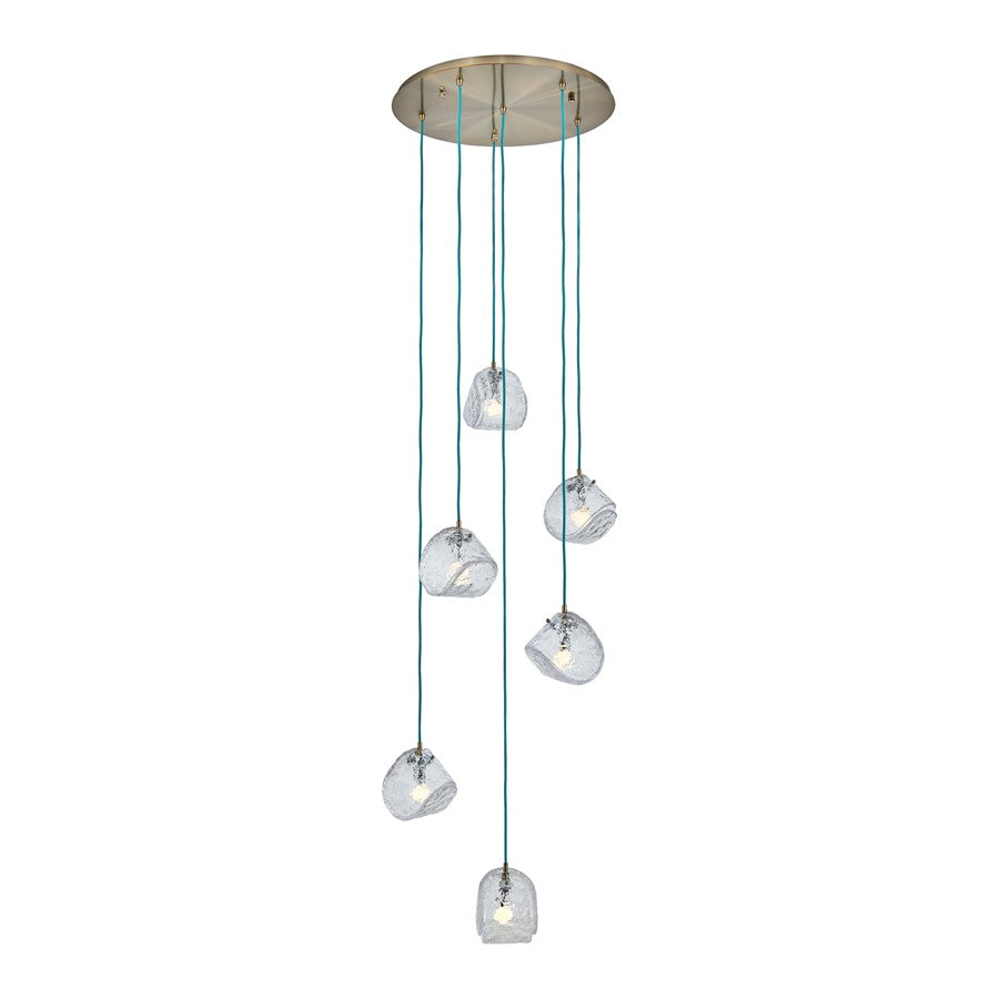 Kalco Lighting Pallina 6 Light 24" Chandelier, Winter Brass - 529552WB