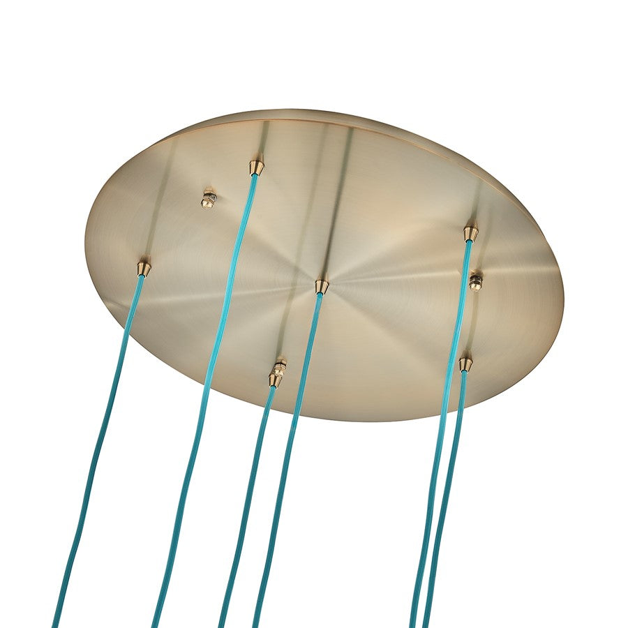 Kalco Lighting Pallina 6 Light 24" Chandelier, Winter Brass