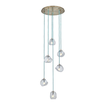 Kalco Lighting Pallina 6 Light 7.5" Chandelier, Winter Brass - 529552WBBC