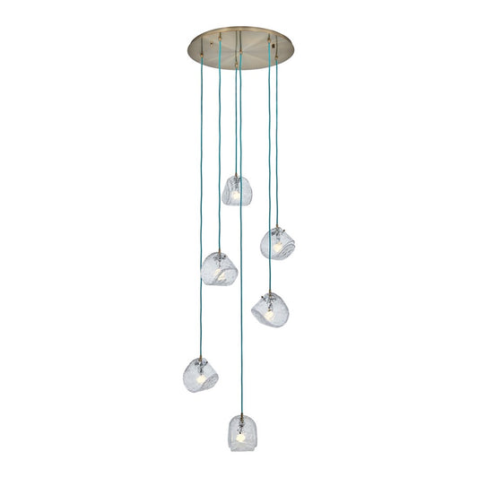 Kalco Lighting Pallina 6 Light 7.5" Chandelier, Winter Brass - 529552WBBC