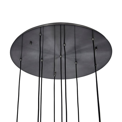 Kalco Lighting Pallina 9 Light Chandelier, Satin Black Nickel