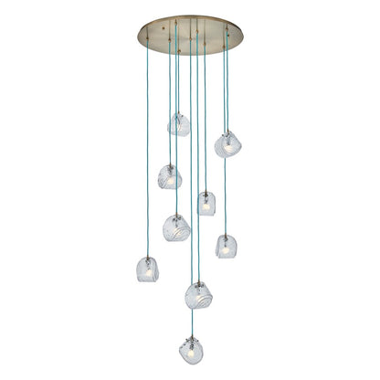 Kalco Lighting Pallina 9 Light 7.5" Chandelier, Winter Brass - 529553WBBC