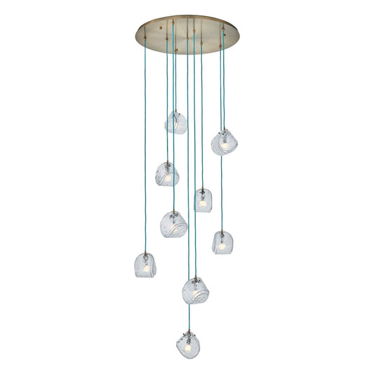 Kalco Lighting Pallina 9 Light 7.5" Chandelier, Winter Brass - 529553WBBC