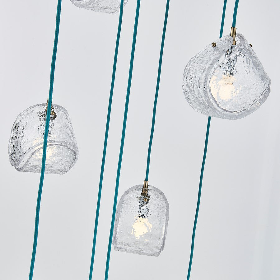 Kalco Lighting Pallina 9 Light 7.5" Chandelier, Winter Brass
