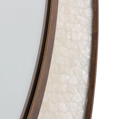 Kalco Lighting Rose Mirror, Pearlized Antique Brass