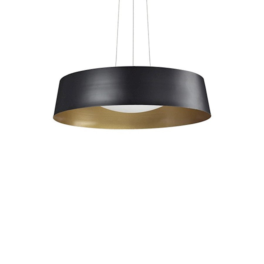 Kuzco Sampson 16" LED Pendant, Black/White Acrylic Diffuser - 401207BK-LED