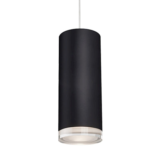 Kuzco Cameo 8" LED Pendant, Black/Frosted Acrylic Diffuser - 401431BK-LED