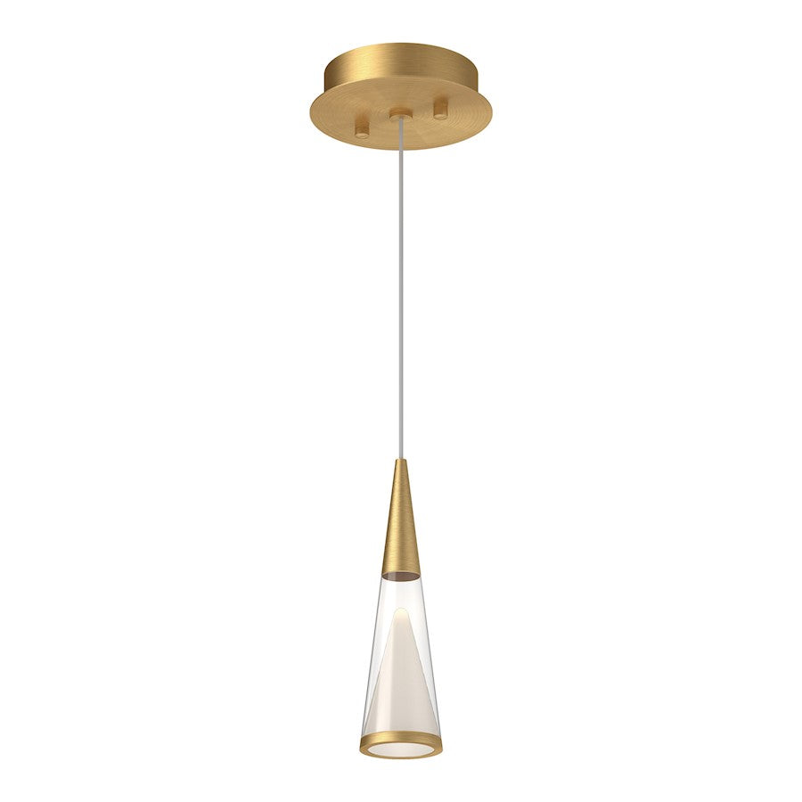 Kuzco Malabar 3" LED Pendant, Gold/Acrylic/Frosted Interior - 402401BG-LED