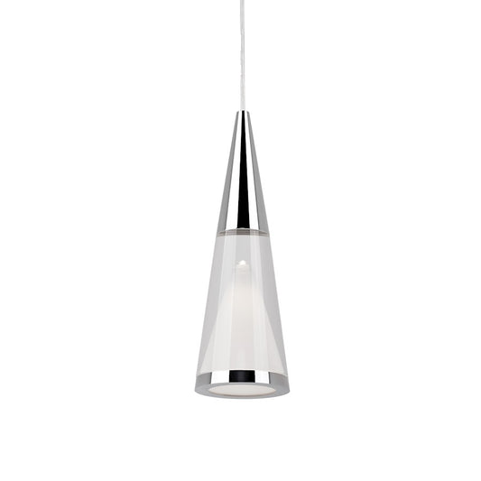 Kuzco Malabar 3" LED Pendant, Chrome/Acrylic/Frosted Interior - 402401CH-LED