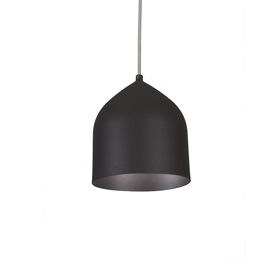 Kuzco Helena 1 Light 8" Pendant, Black/Black - 49108-BK-BK