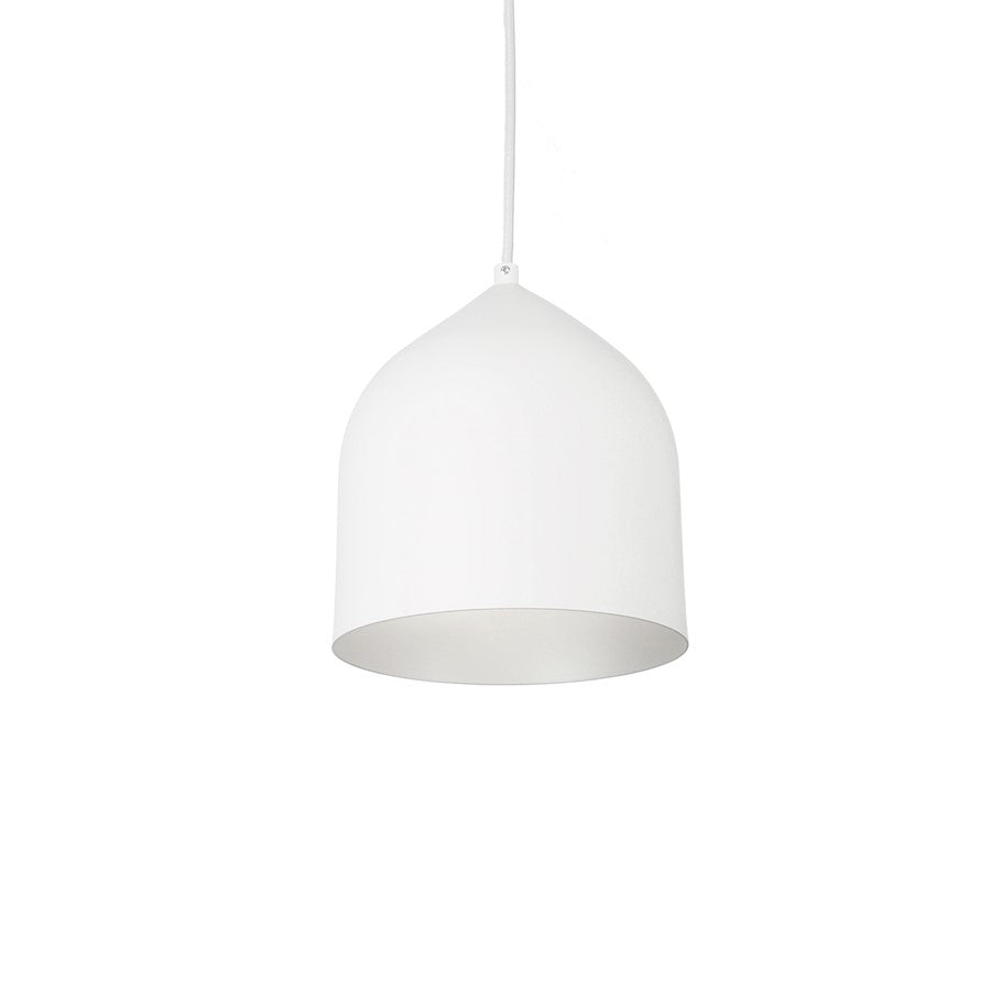 Kuzco Helena 1 Light 8" Pendant, White/Silver - 49108-WH-SV