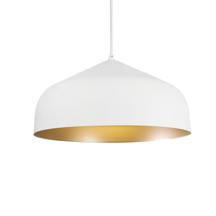 Kuzco Helena 1 Light 17" Pendant, White/Gold - 49117-WH-GD