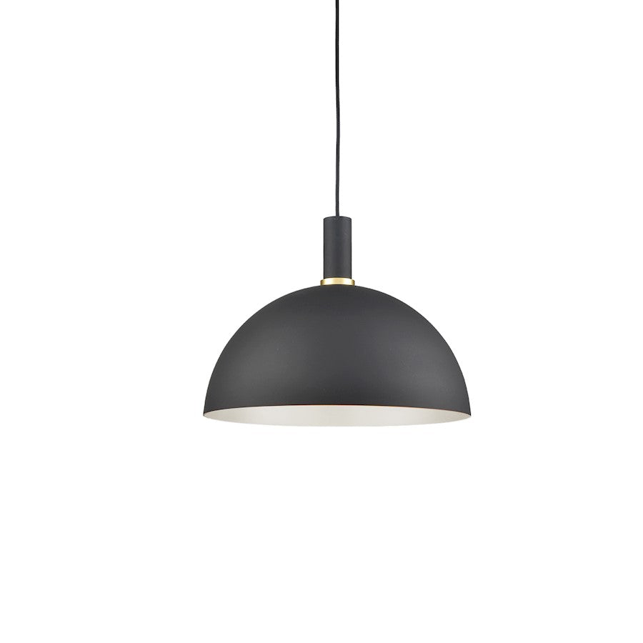 Kuzco Archibald 1 Light 16" Pendant, Black/Gold Detail - 492316-BK-GD