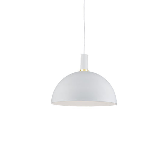 Kuzco Archibald 1 Light 16" Pendant, White/Gold Detail - 492316-WH-GD