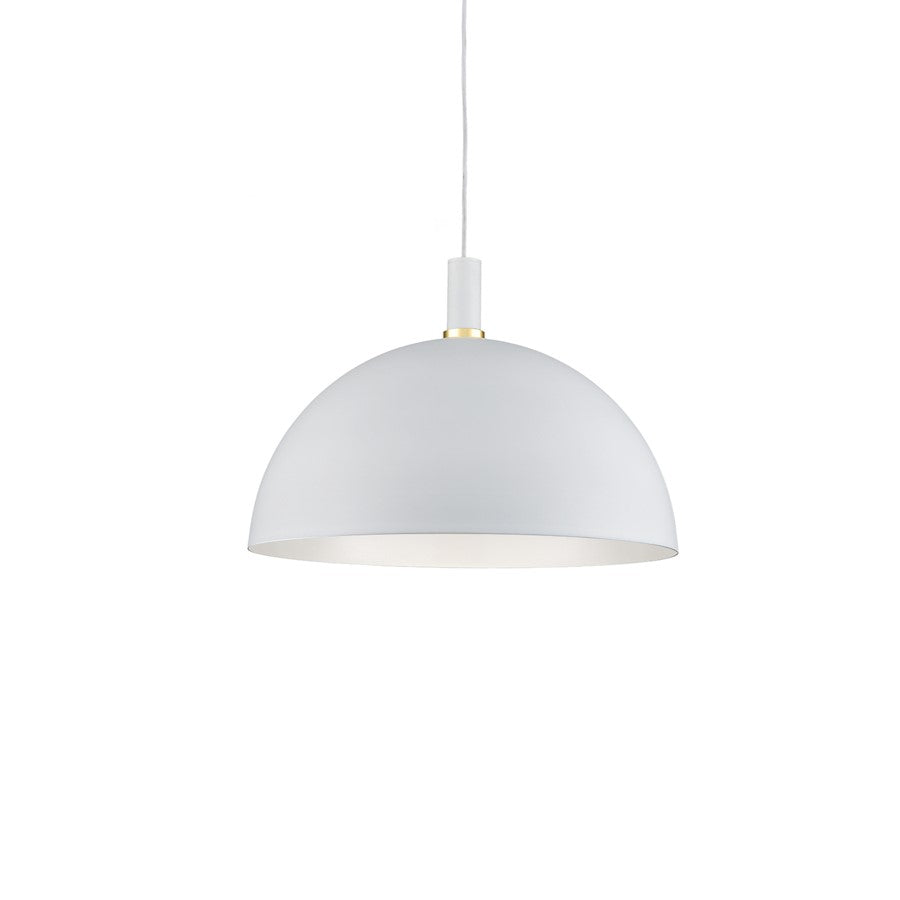 Kuzco Archibald 1 Light 24" Pendant, White/Gold Detail - 492324-WH-GD