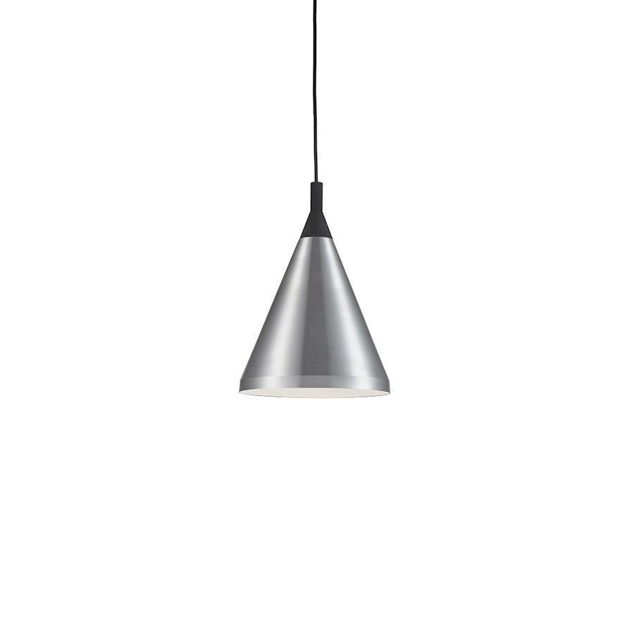 Kuzco Dorothy 1 Light 10" Pendant, Brushed Nickel/Black Detail - 492710-BN-BK