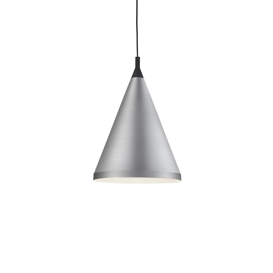 Kuzco Dorothy 1 Light 16" Pendant, Brushed Nickel/Black Detail - 492716-BN-BK