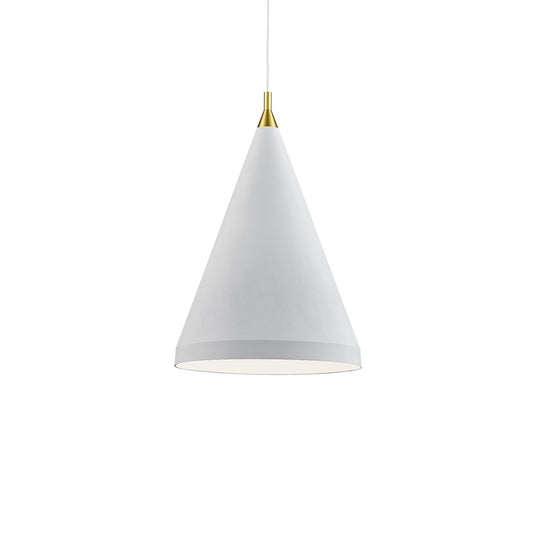 Kuzco Dorothy 1 Light Pendant, White/Gold Detail - 492722-WH-GD