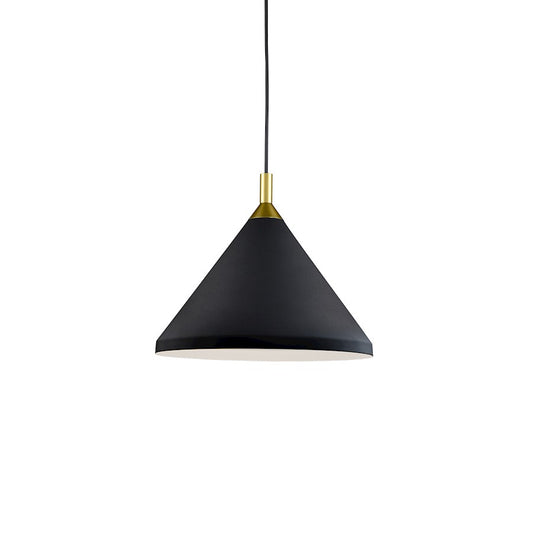 Kuzco Dorothy 1 Light 14" Pendant, Black/Gold Detail - 492814-BK-GD