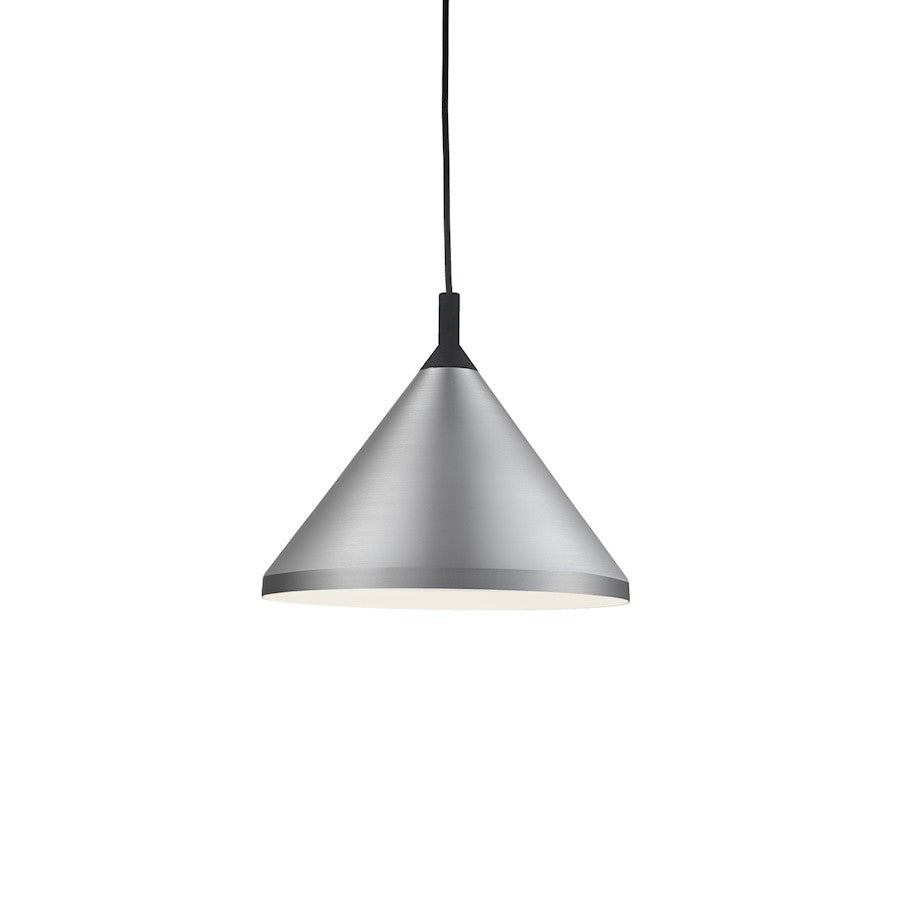 Kuzco Dorothy 1 Light 14" Pendant, Brushed Nickel/Black Detail - 492814-BN-BK