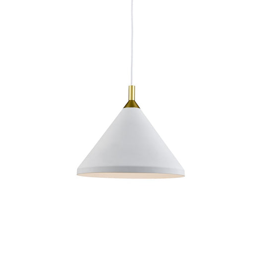 Kuzco Dorothy 1 Light 14" Pendant, White/Gold Detail - 492814-WH-GD