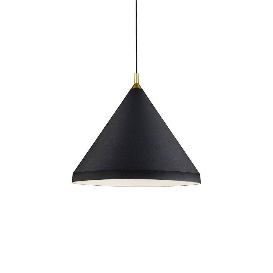 Kuzco Dorothy 1 Light 24" Pendant, Black/Gold Detail - 492824-BK-GD