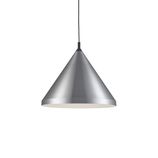 Kuzco Dorothy 1 Light 24" Pendant, Brushed Nickel/Black Detail - 492824-BN-BK